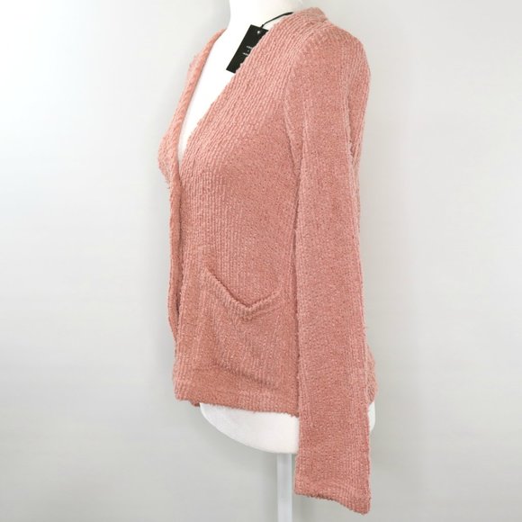 Code x Mode Pink Knit V-Neck Pocket Cardigan - Picture 3 of 12